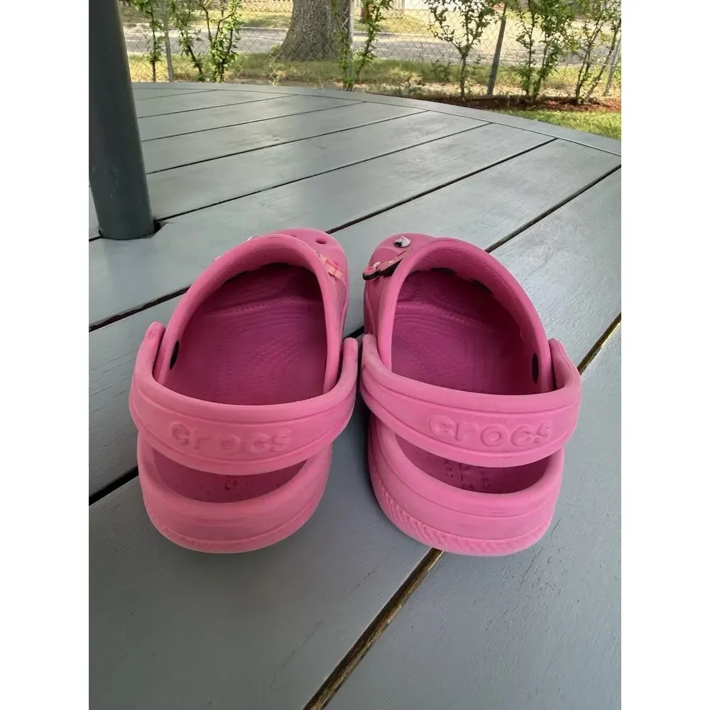 Crocs Classic Clog Kids Pink Shoes Size C10 Lightweight Comfort Slip On Sandals